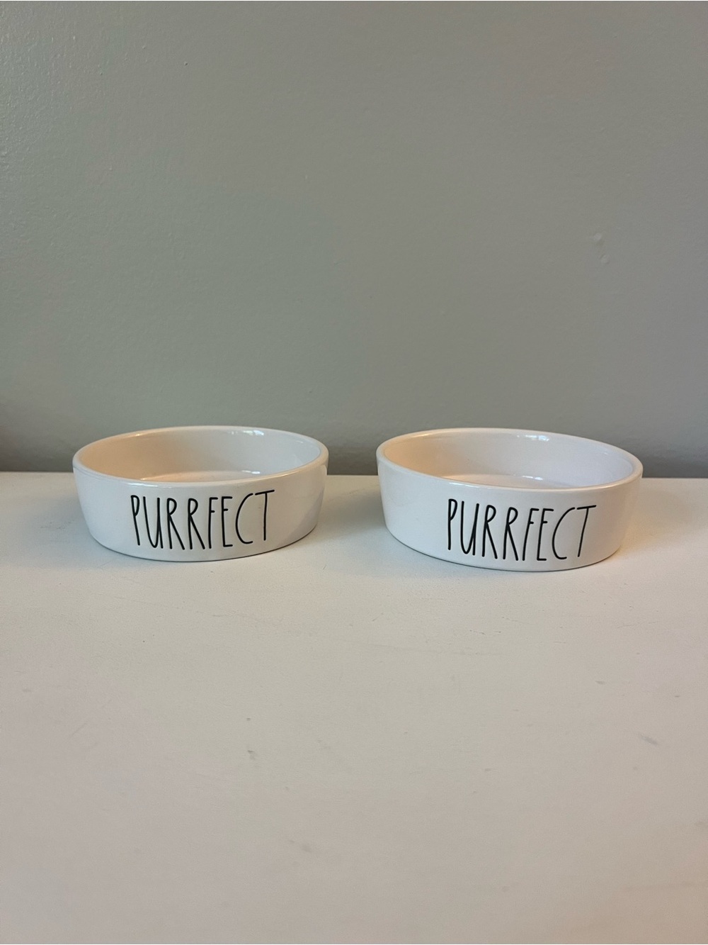 Rae Dunn Set of 2 Pet Bowls with Purfect, Brand New